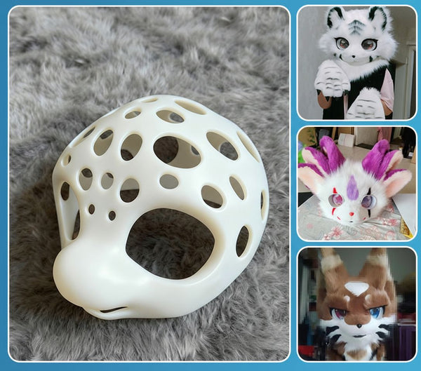 Professional High Ventilation 3D Printed Fursuit Head Base for Custom Character Creation