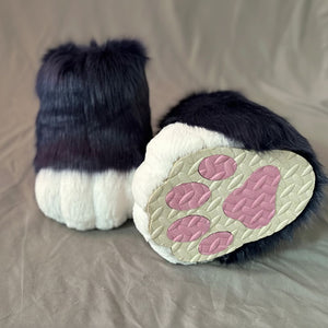 Professional Outdoor Fursuit Feet Paws with Durable EVA Traction Soles and Luxury Faux Fur