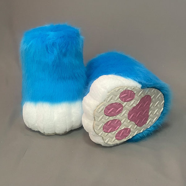 Professional Outdoor Fursuit Feet Paws with Durable EVA Traction Soles and Luxury Faux Fur