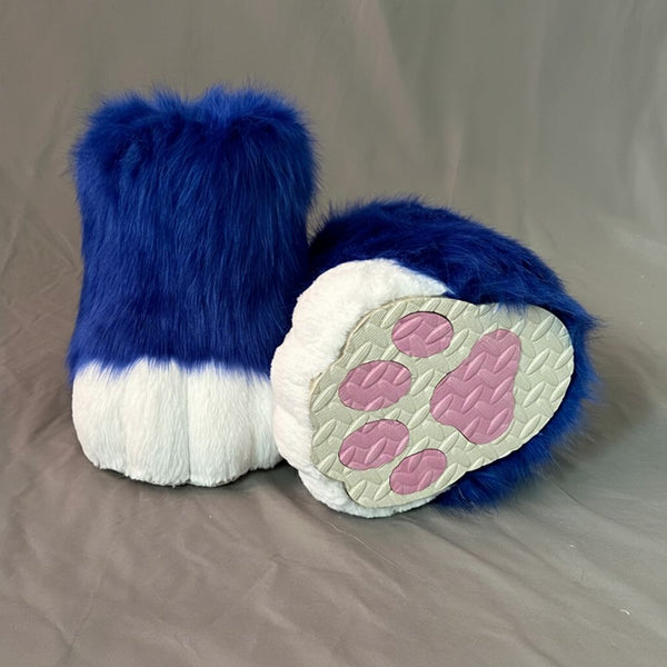 Professional Outdoor Fursuit Feet Paws with Durable EVA Traction Soles and Luxury Faux Fur