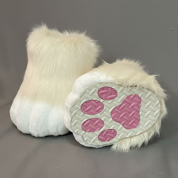 Professional Outdoor Fursuit Feet Paws with Durable EVA Traction Soles and Luxury Faux Fur