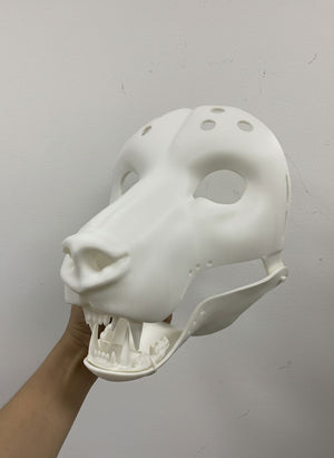 Realistic Bear Fursuit Head Base Kit with Moving Jaw and Professional Dental Set