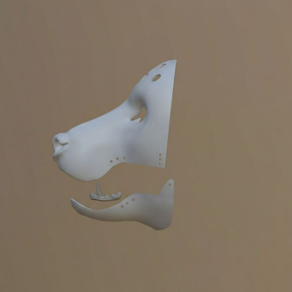 Realistic Bear Fursuit Head Base Kit with Moving Jaw and Professional Dental Set