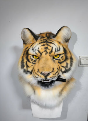Realistic Bengal Tiger Fursuit Head with Articulated Jaw and Vivid Follow Me Eyes
