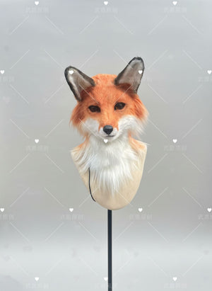 Realistic Red Fox Fursuit Head with Detailed Airbrushing and High Visibility Follow Me Eyes