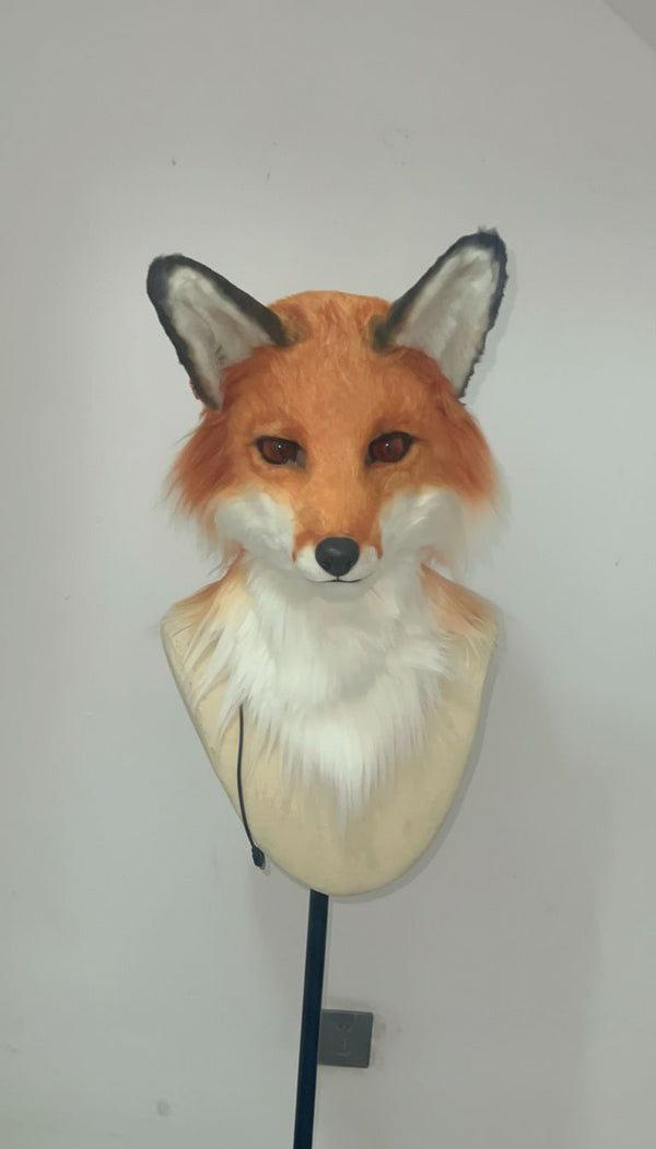 Realistic Red Fox Fursuit Head with Detailed Airbrushing and High Visibility Follow Me Eyes