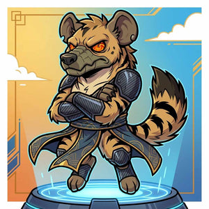 Silk Road Hybrid Hyena with Carbon Fiber Plate and Tiger Stripes Character Design - View 1