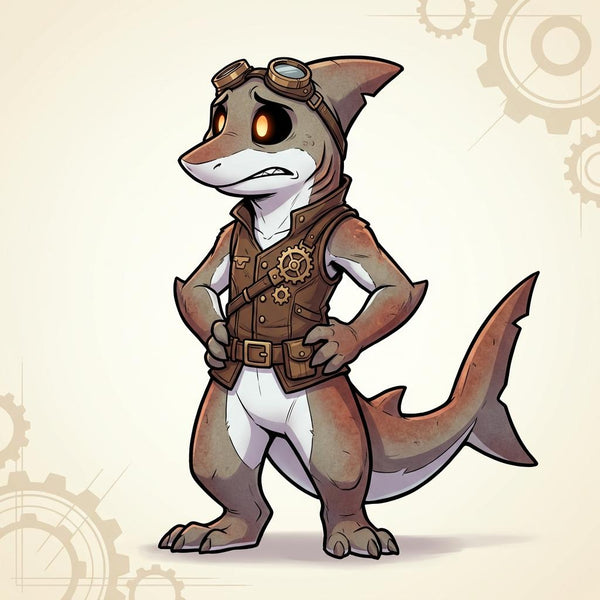 Steampunk Aquatic Shark Adoptable Character Design - View 1