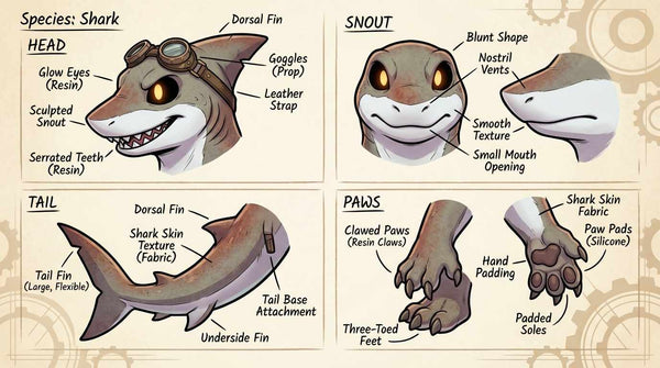 Steampunk Aquatic Shark Adoptable Character Design - View 3