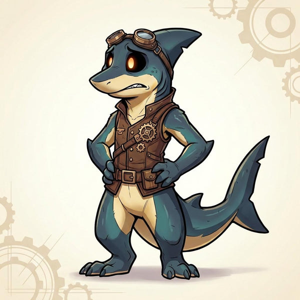Steampunk Aquatic Shark Adoptable Character Design - View 4