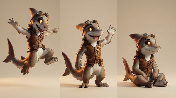 Steampunk Aquatic Shark Adoptable Character Design - View 7