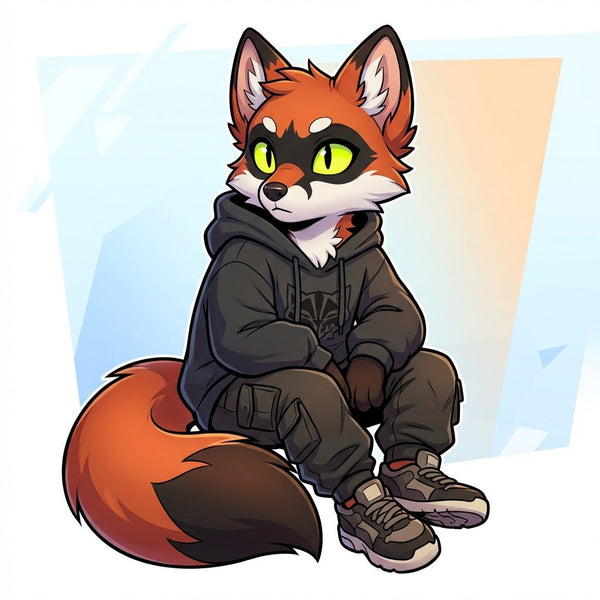 Streetwear Red Fox Character Design for Fursuit Reference - View 1