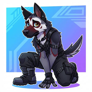 Tactical Goth German Shepherd Adoptable Character Design - View 1