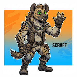 Wasteland Punk Spotted Hyena Adoptable Character Design - View 1