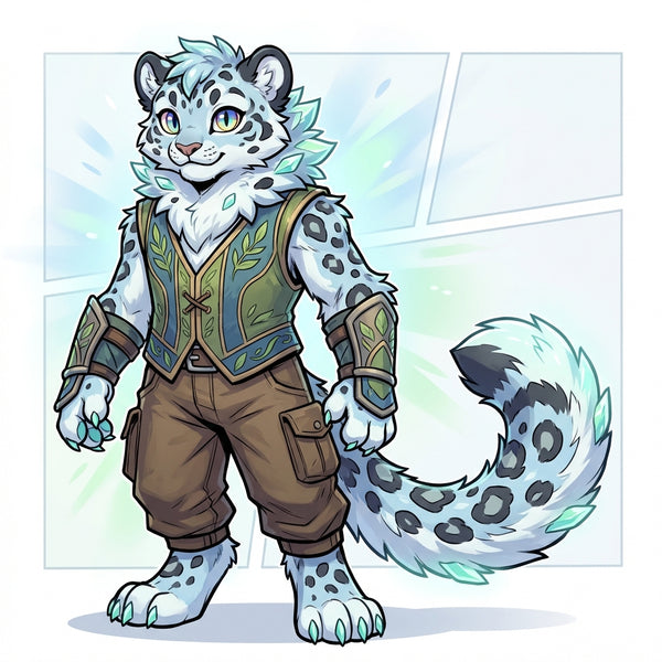 Nature Ethereal Snow Leopard Adoptable Character Design - View 1