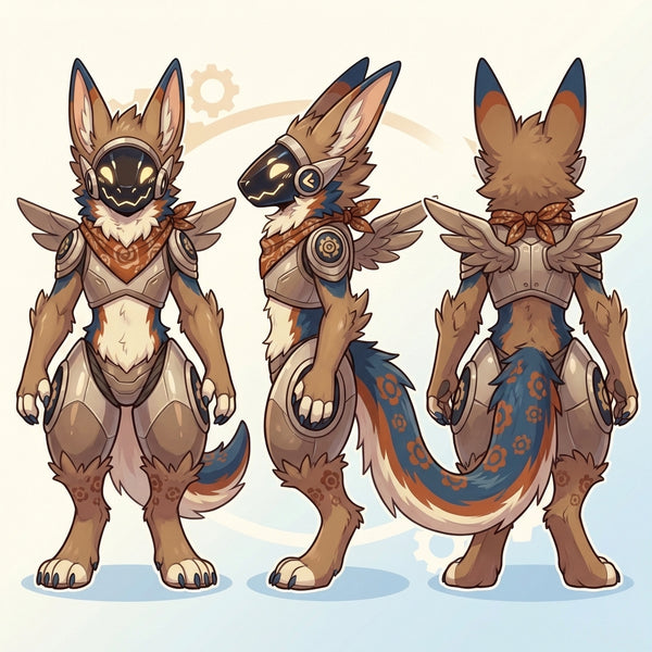 Farm Country Avian Hybrid Protogen Adoptable Character Design - View 2