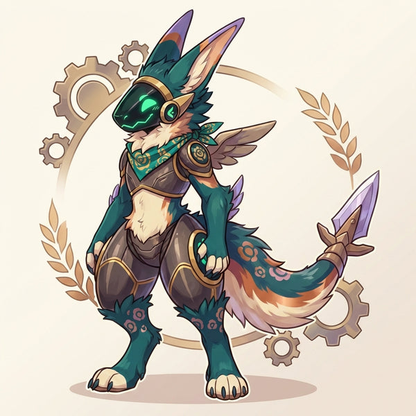 Farm Country Avian Hybrid Protogen Adoptable Character Design - View 4