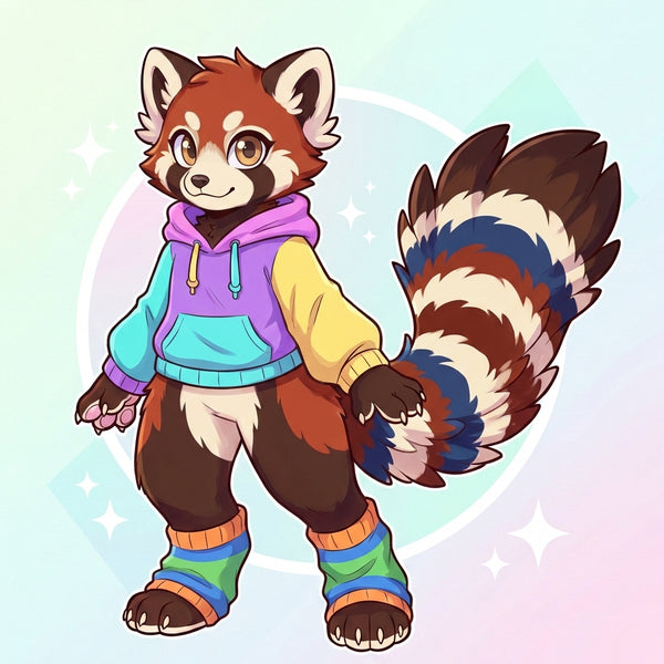Candy Core Red Panda Adoptable Fursuit Reference Design - View 4