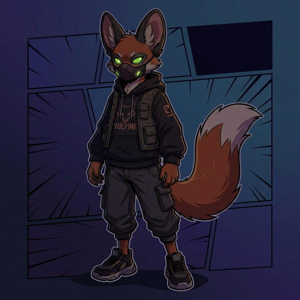 Neon Streetwear Red Fox Professional Furry Character Design - View 6